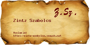 Zintz Szabolcs névjegykártya